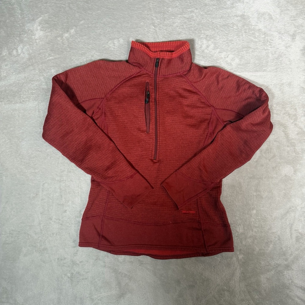 Patagonia Womens M R Series Regulator Fleece Jacket Red Quarter Zip Made USA